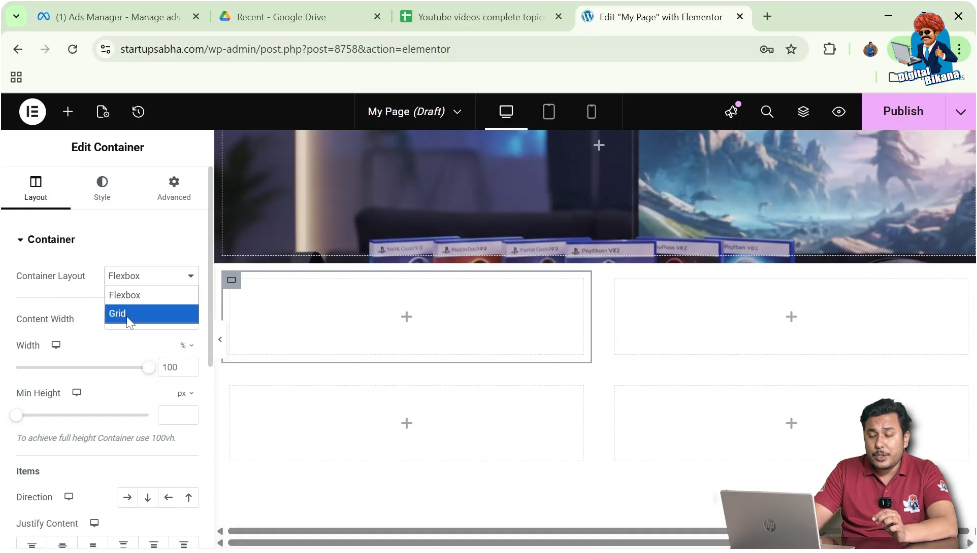 Change Container Layout to Grid
