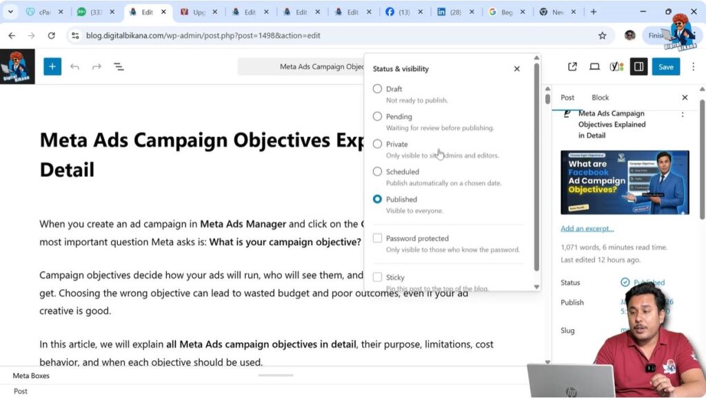 Change Visibility to Private