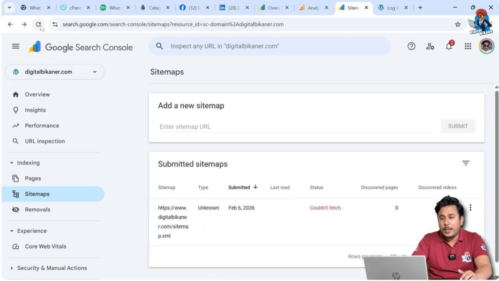 Sitemap submission status showing success in Search Console