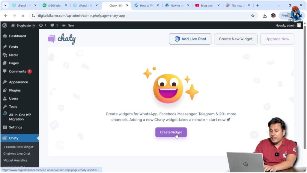 Click on Create Widget