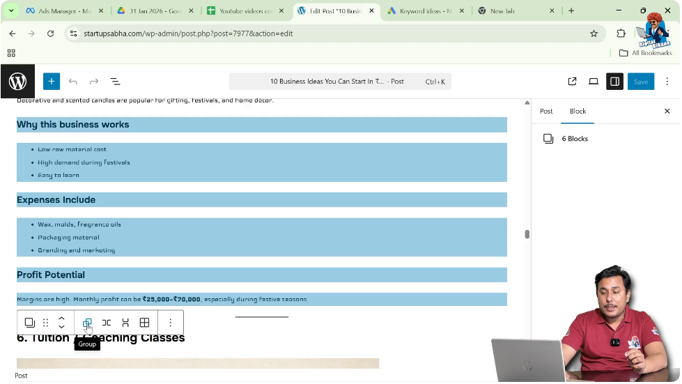 Click on Group Option