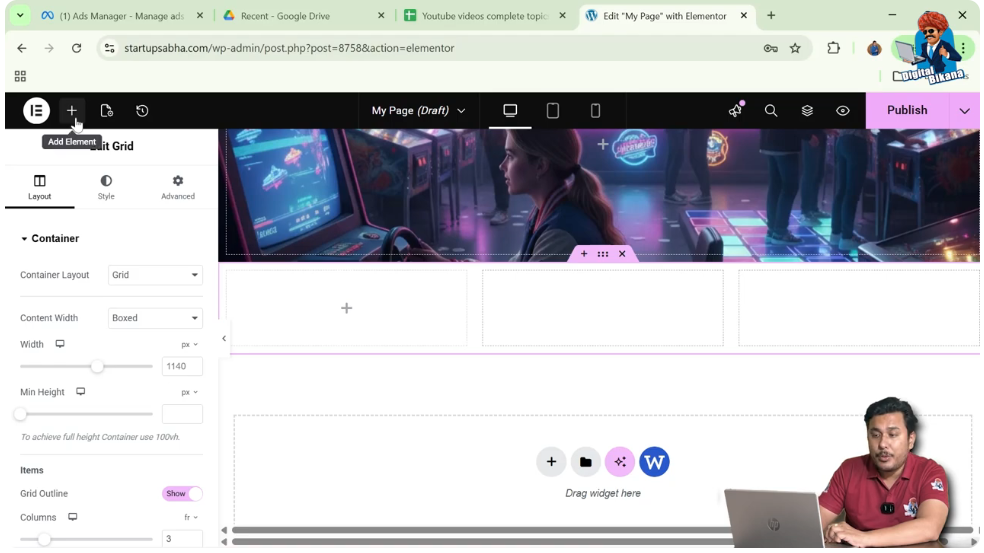 Click the Add Element Button
