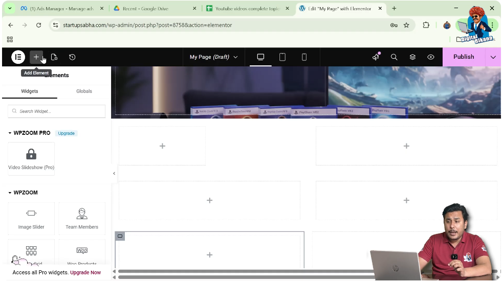 Click the Add Element Button