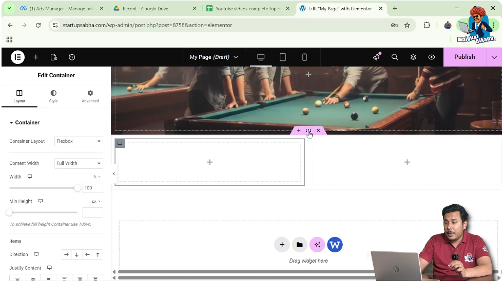 Click the Container Icon