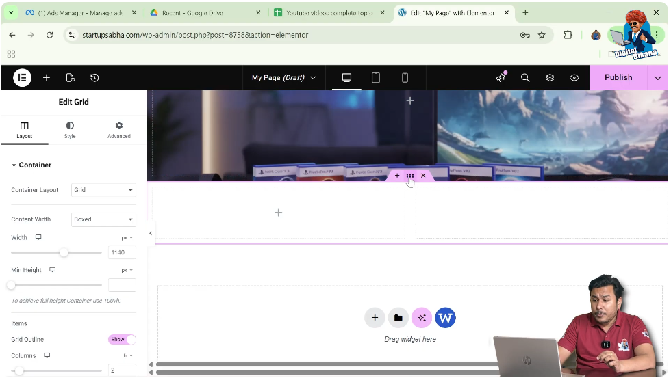 Click the Edit Container Icon