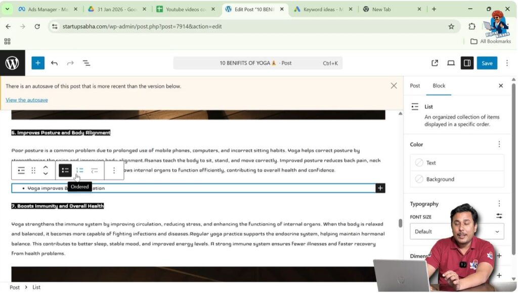 Convert Bullet Points into Numbered List