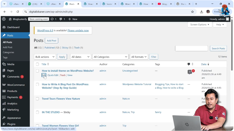 Creating Category While Writing Post