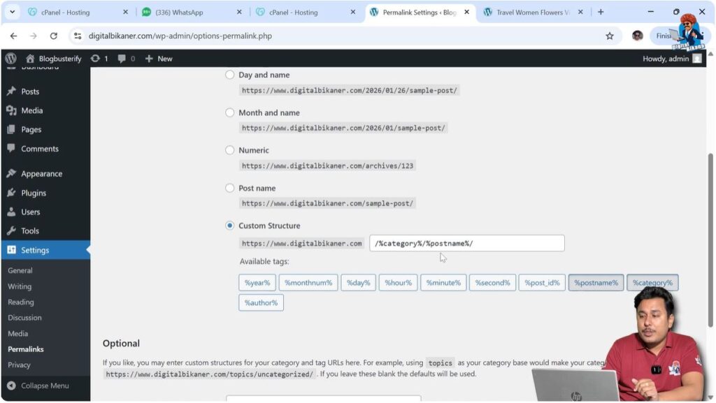 Custom permalink structure with category and post name in WordPress
