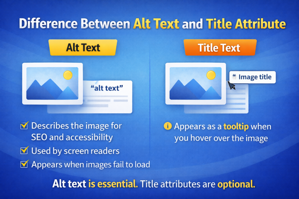 Comparison of alt text attribute and image title tooltip