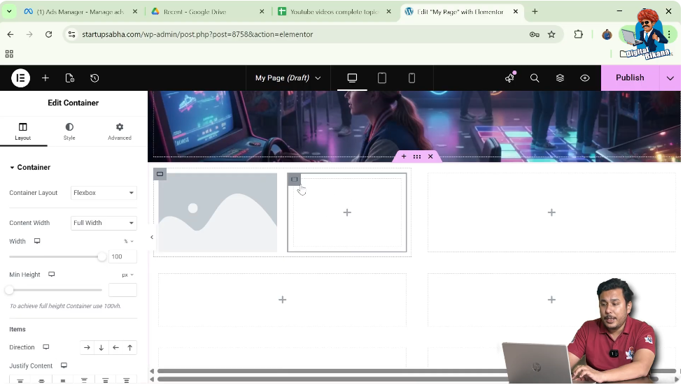 Drag and Drop the Container