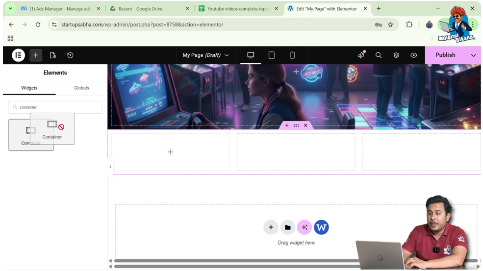 Drag and Drop the Container