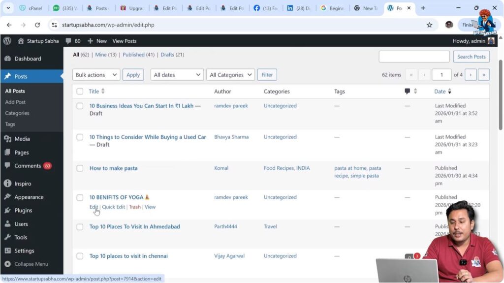 Editing WordPress blog post to resize images