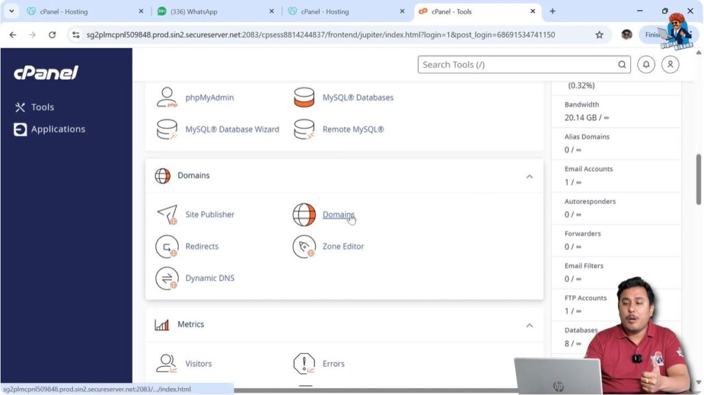 Go to Domain Section