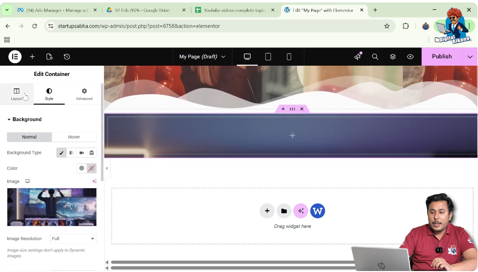 Go to Layout Settings