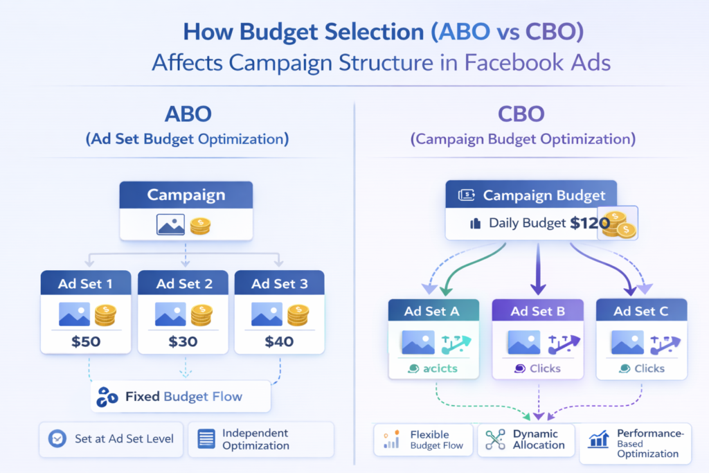 How budget selection affects Facebook ad campaign structure