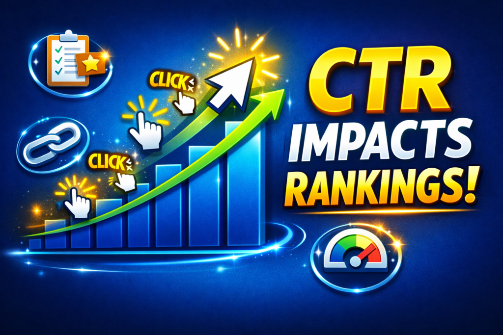 Search ranking graph showing improvement with higher CTR
