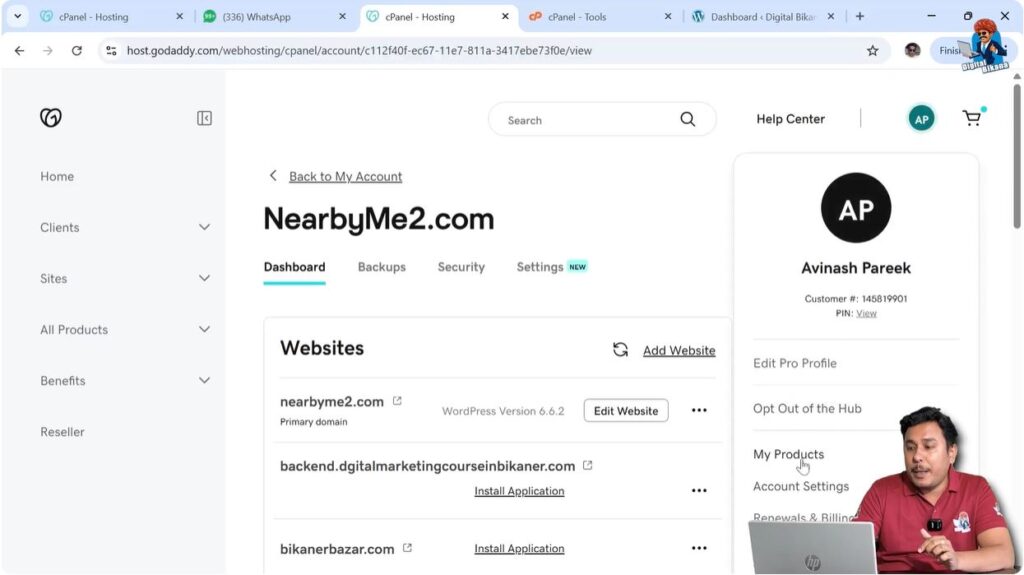 Access cPanel from GoDaddy account