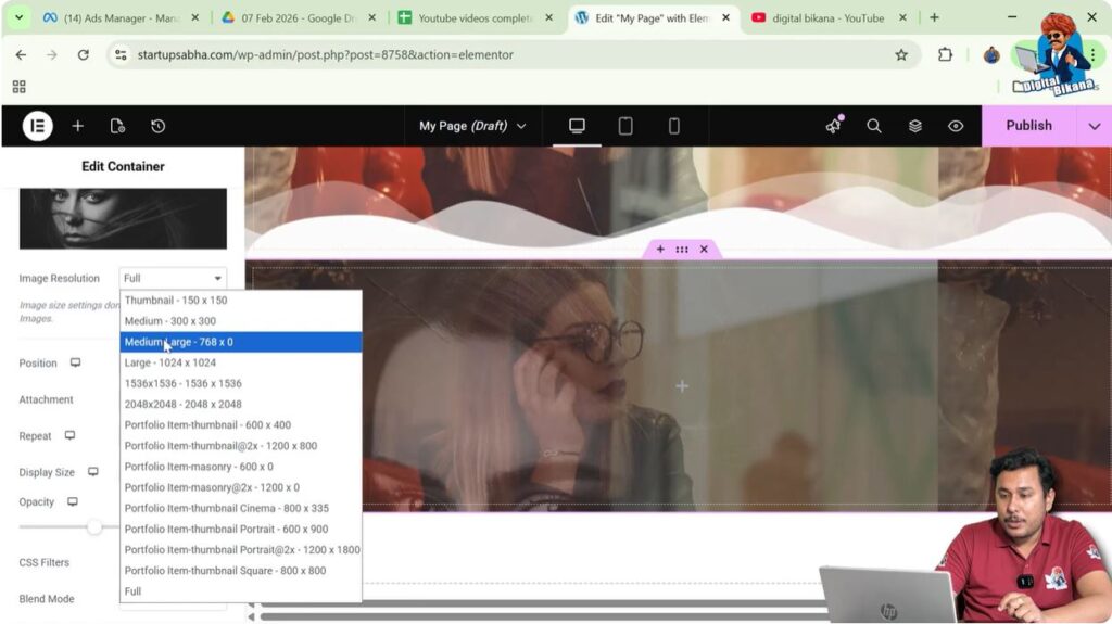 Locate Image Resolution Setting