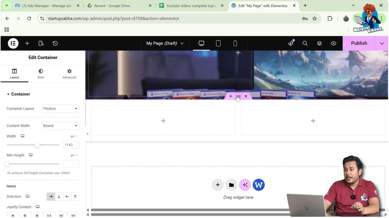Locate the Edit Container Icon