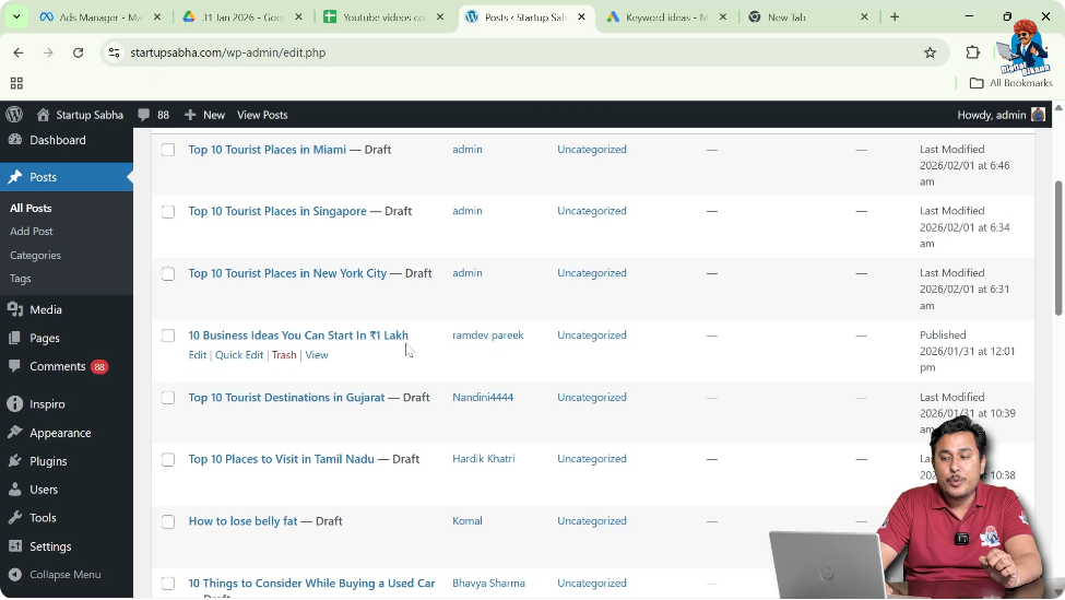 Locate the Published Blog Post