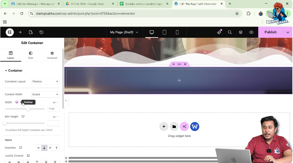 Locate the Width Settings