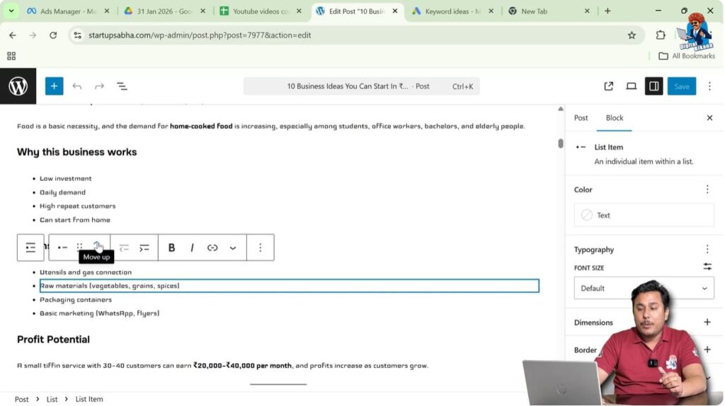 Move the Block Upward