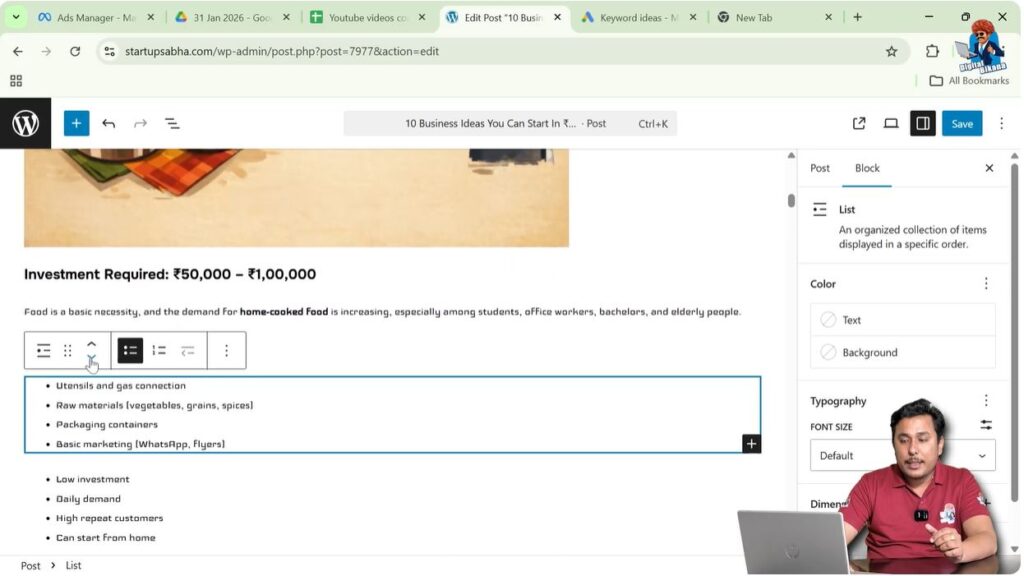Move the Bullet Point Block