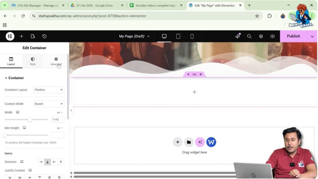 Open Container Settings