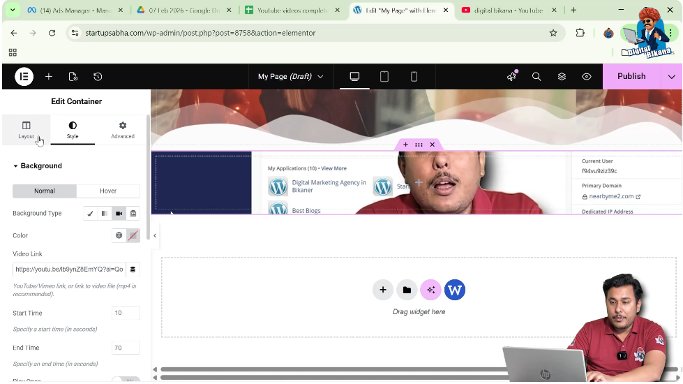 Open Layout Settings