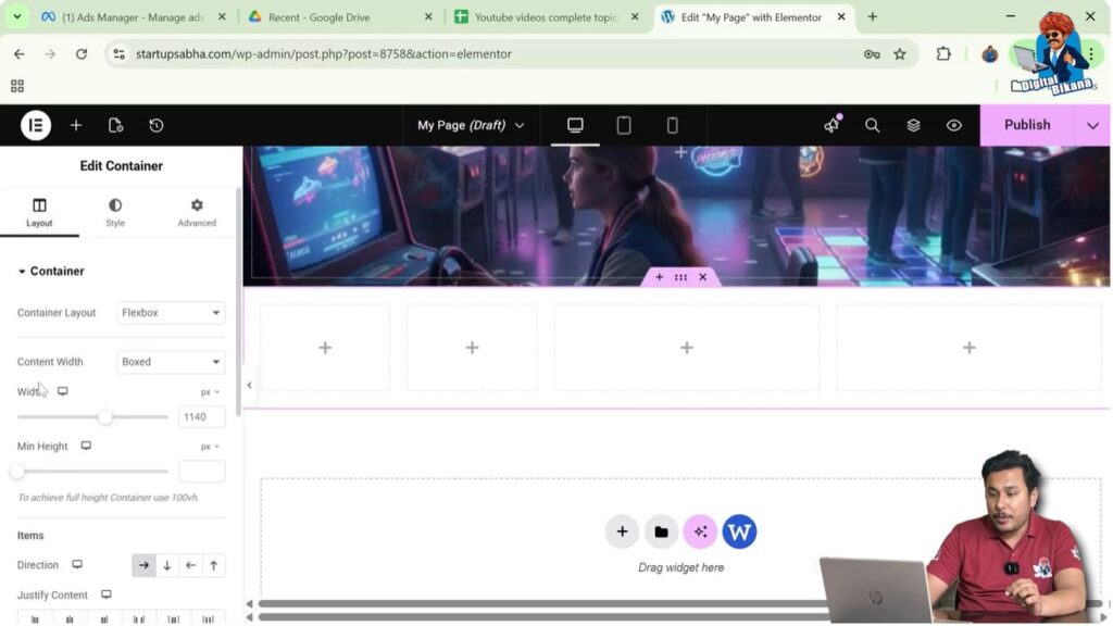 Open Layout Settings