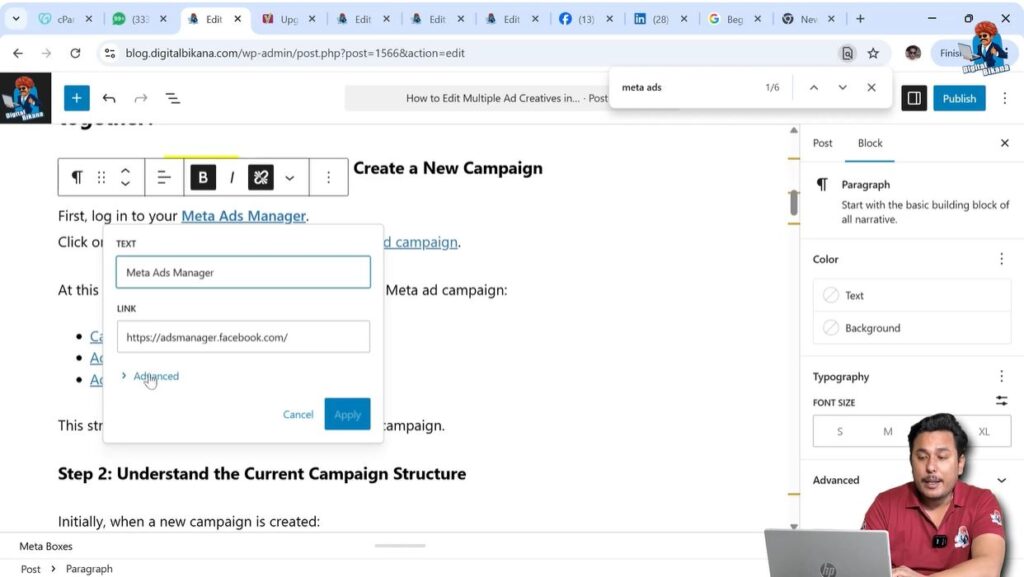 external link settings in WordPress