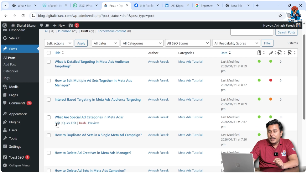 Open the Draft Blog Post