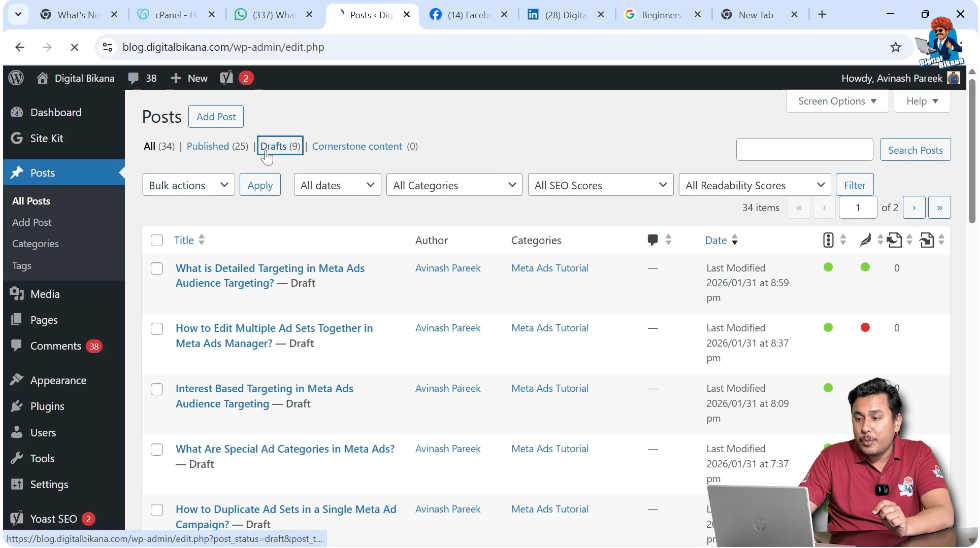Open the Draft Blog Post