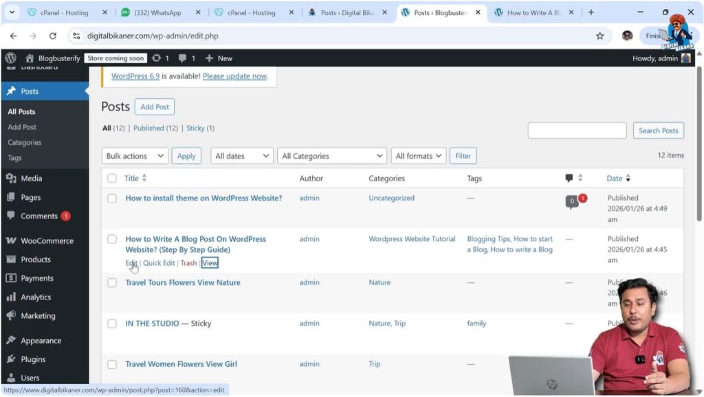 Open the Post Editor