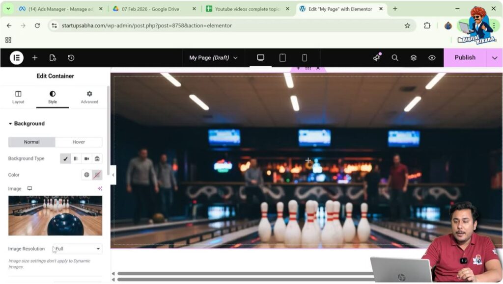 Scroll to Background Settings