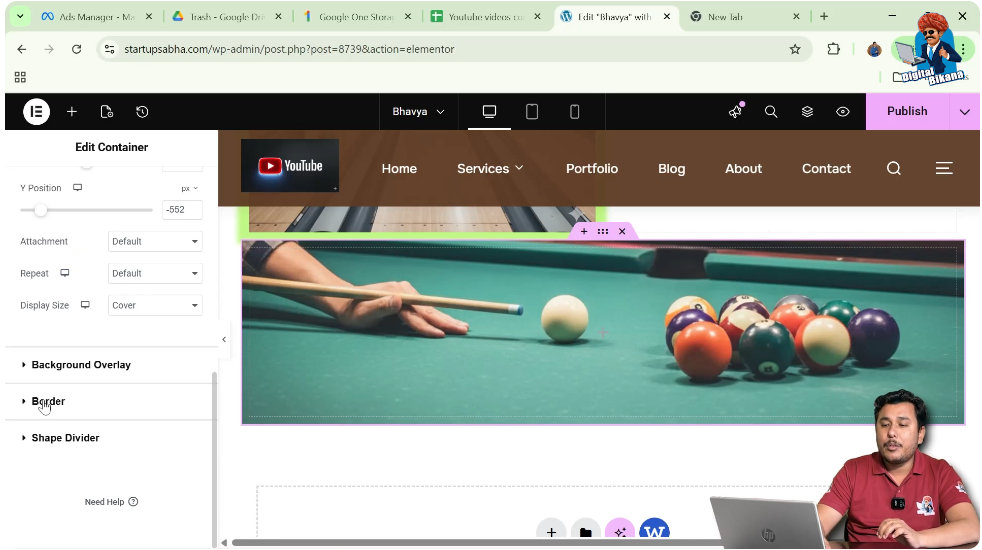 Scroll to Border Section