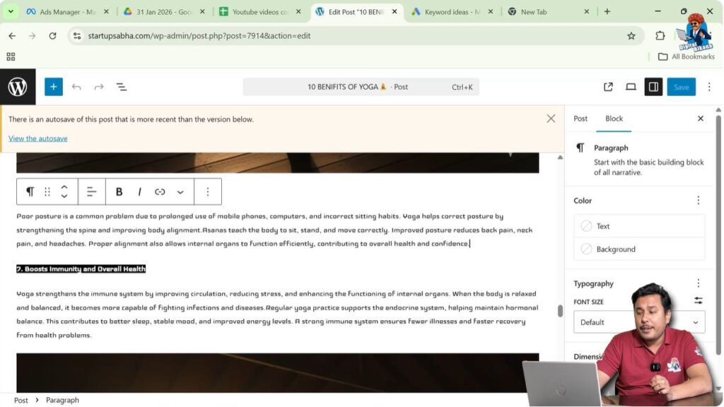 Scroll to the Content Area