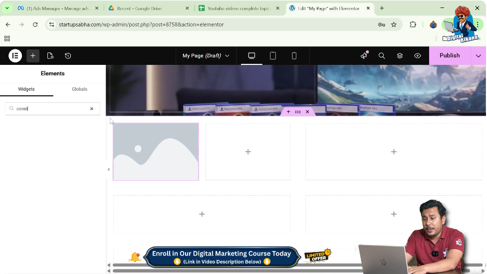 Search for Container Widget