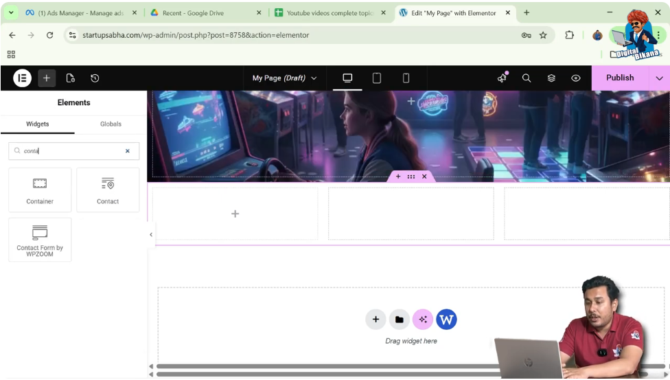 Search for the Container Widget