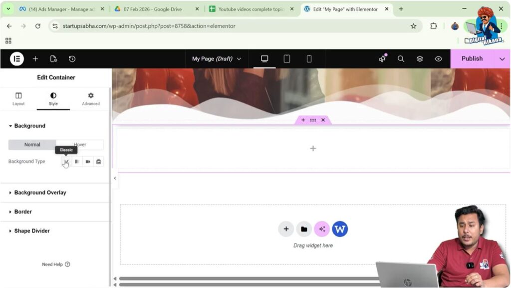 Select Background Type