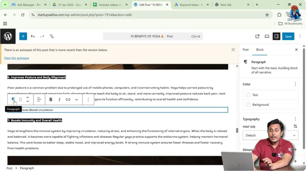 Select Paragraph Option
