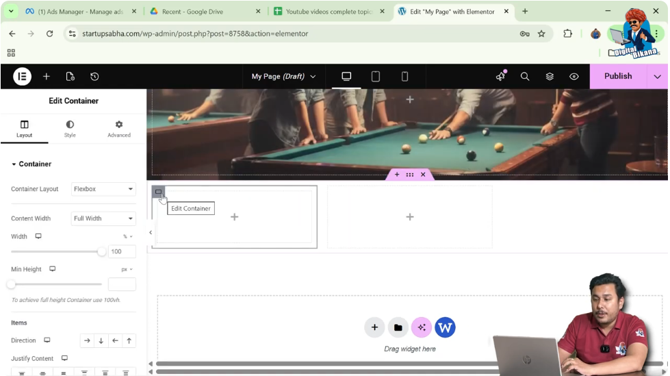 Select the Container