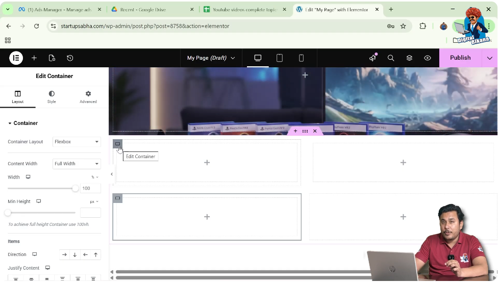 Select the Container