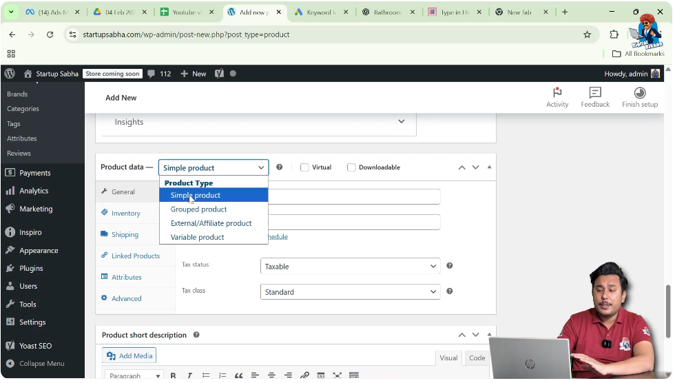 Selecting Simple Product Type