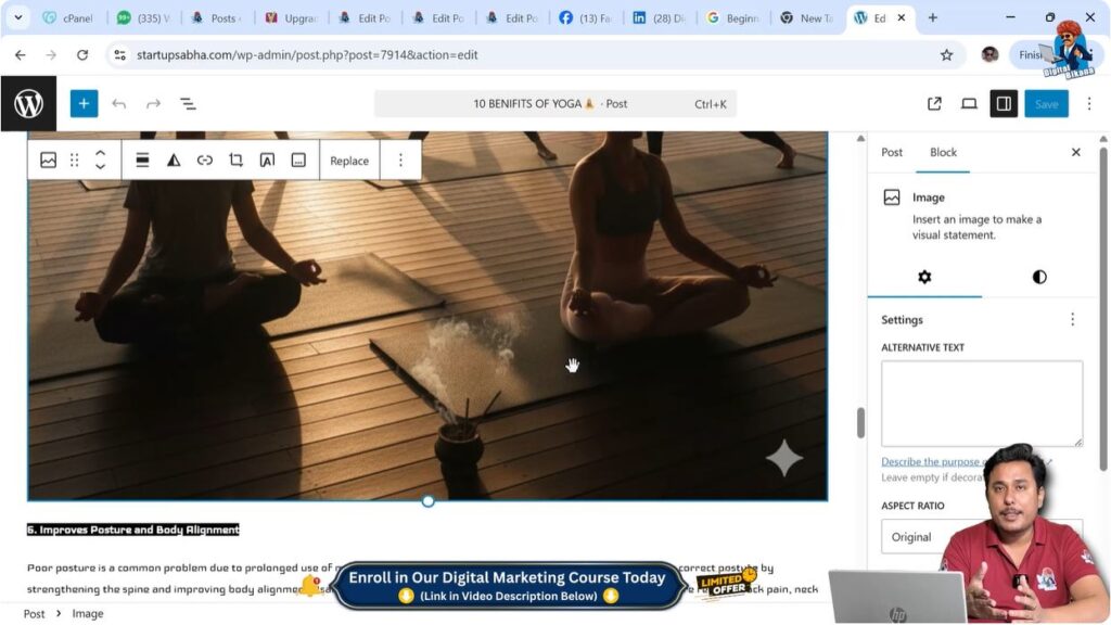 Resizing WordPress blog post image using drag handles