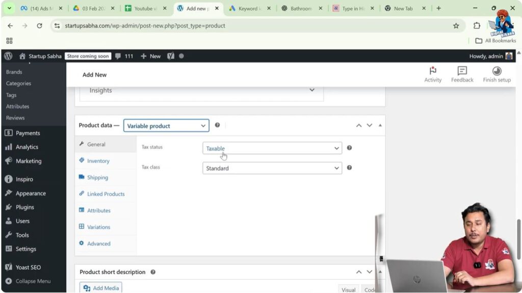 Setting Tax Status and Tax Class