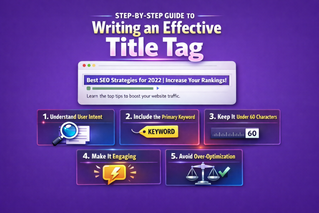 Checklist for creating optimized SEO title tags
