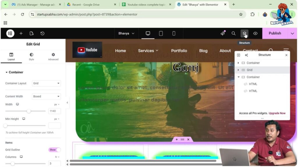 Structure Panel Opens