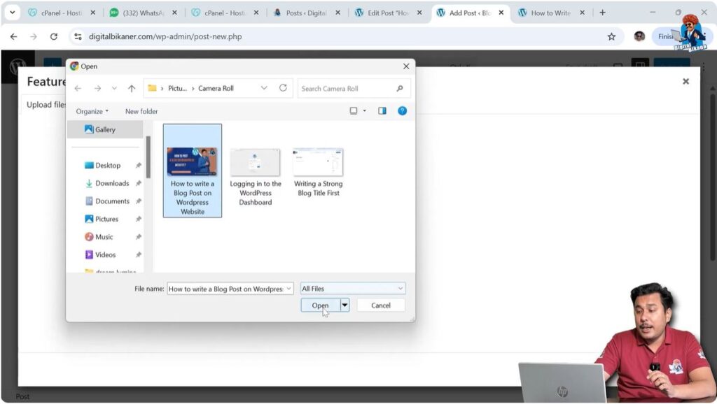 Uploading featured image to WordPress media library step by step