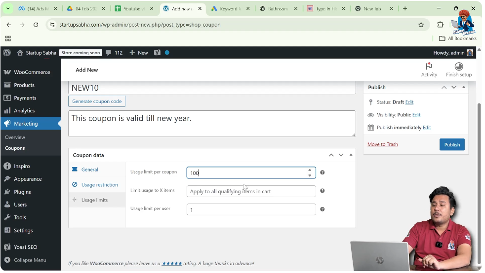 Usage Limit Per Coupon